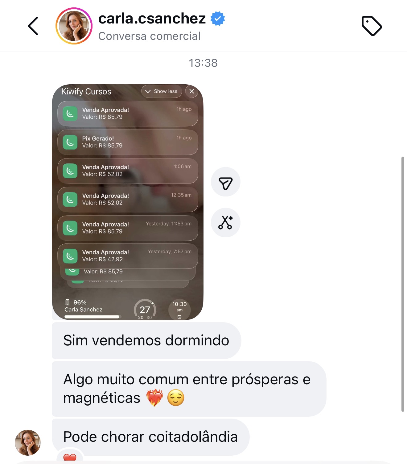Depoimento — vendendo grupos magnéticos enquanto dorme