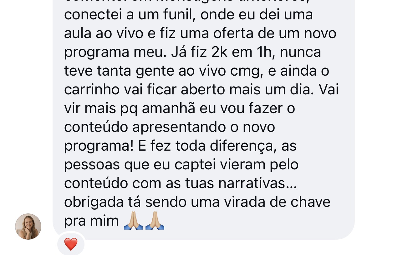Depoimento — vendeu 2 mil reais em 1 hora