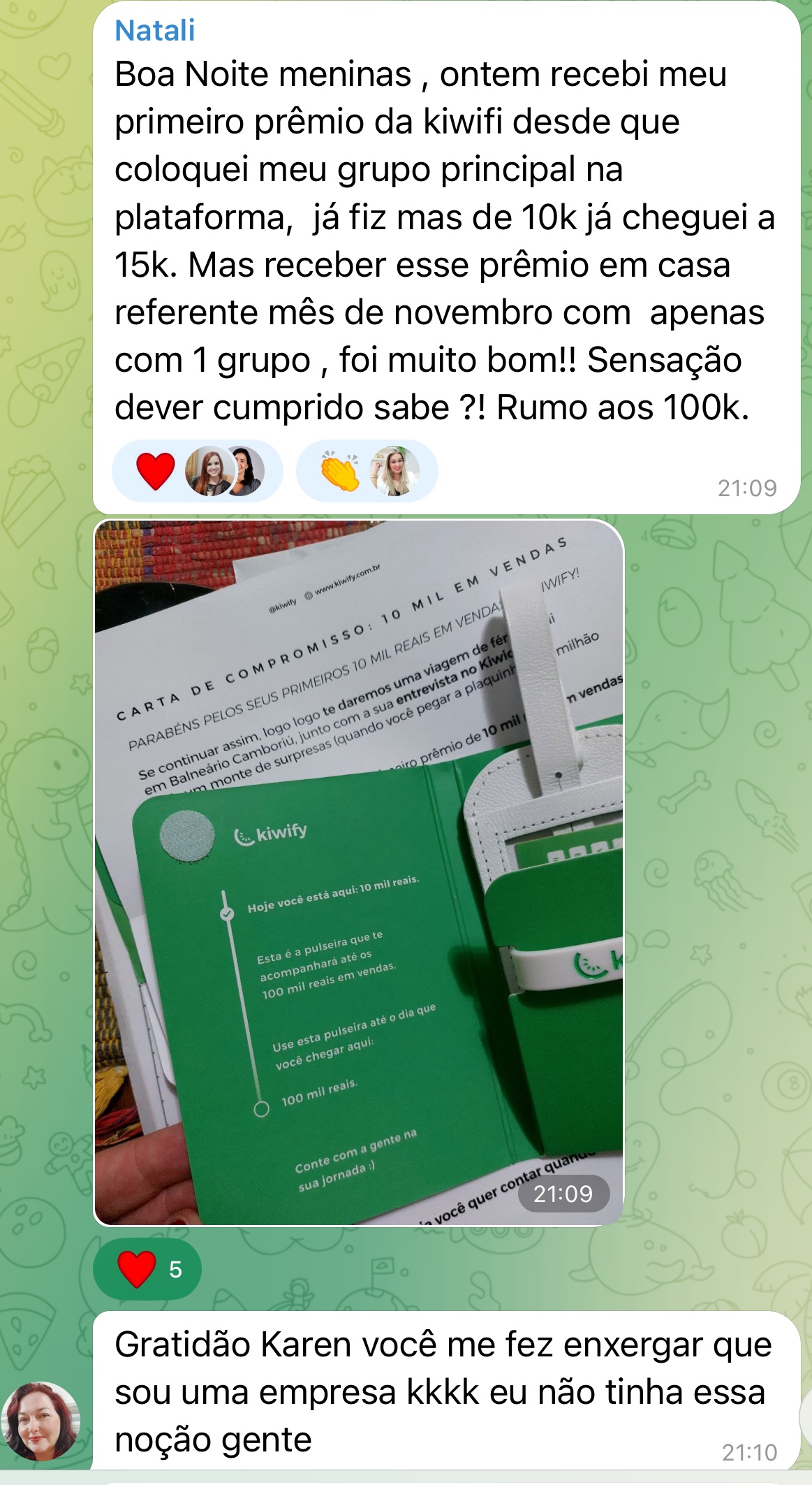 Depoimento — recebendo prêmios de faturamento