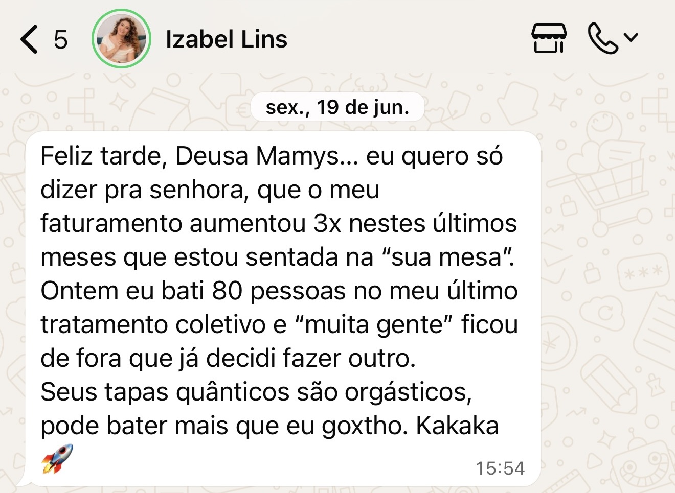 Depoimento — bateu mais de 80 participantes no grupo